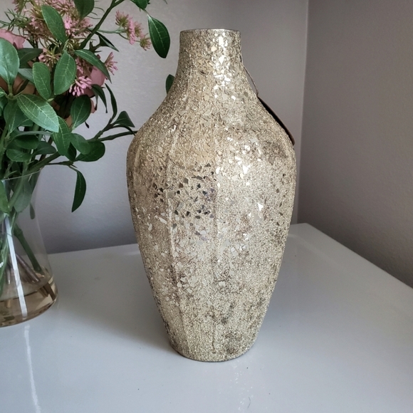 Textured Gold Decorative Vase - Picture 1 of 8